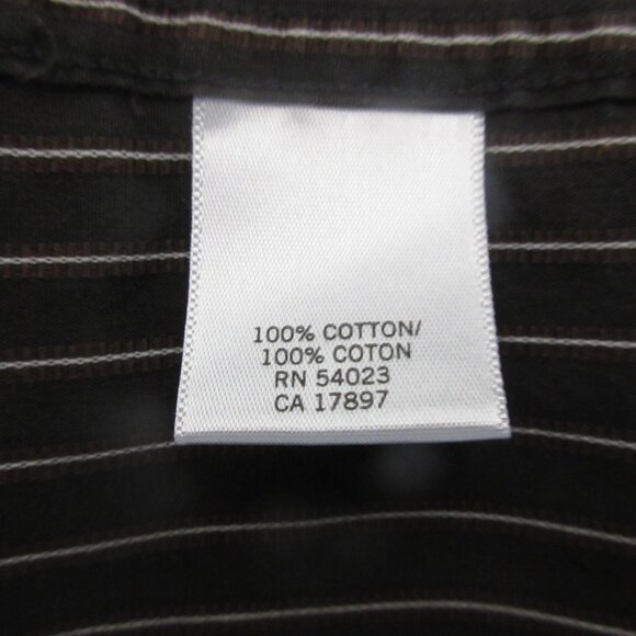 Banana Republic Mens Shirt Sz Large Button-Down Brown Striped 100% Cotton Casual - Picture 4 of 6